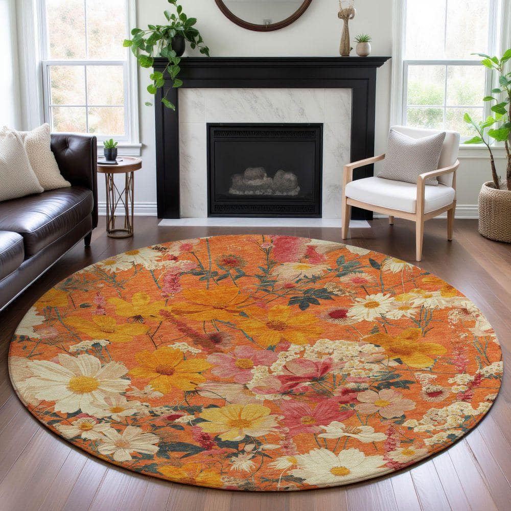 Addison Rugs Mayfield Premium Machine Washable Abstract AMF1506 Orange ...
