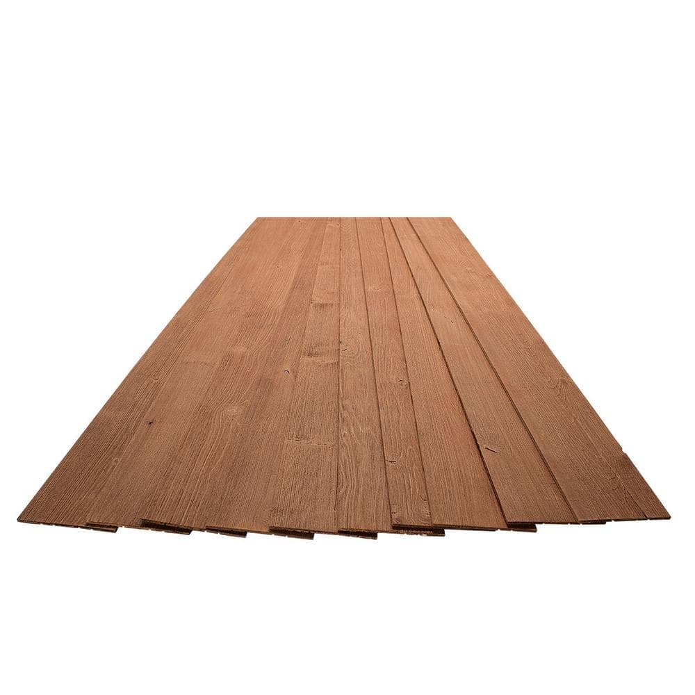 Amber Red Rustic Pine Wood Plank Self-Adhesive Set
