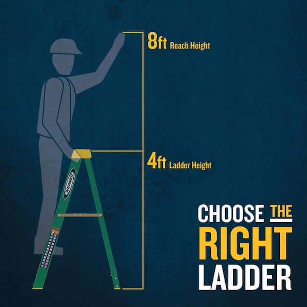 Werner 4 ft. H Fiberglass Step Ladder Type II 225 lb. capacity