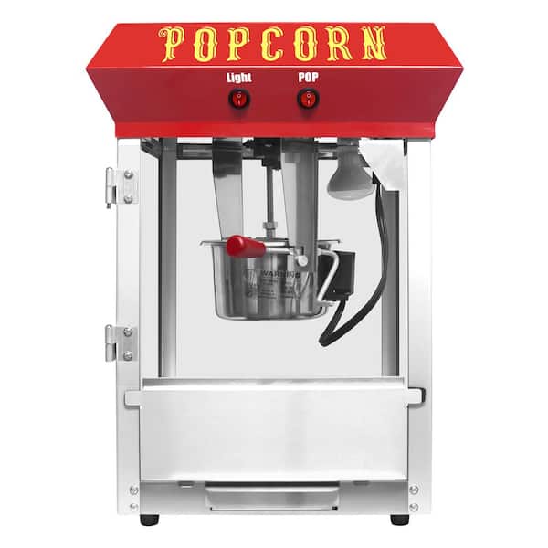 600 W 4 oz. Red Hot Air Countertop Popcorn Machine with Popcorn Accessories