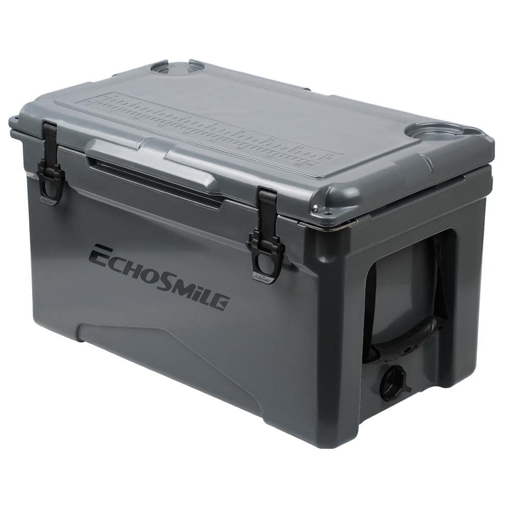 40 qt. Gray Outdoor Portable Camping Cooler Insulated Box with Heavy-Duty R