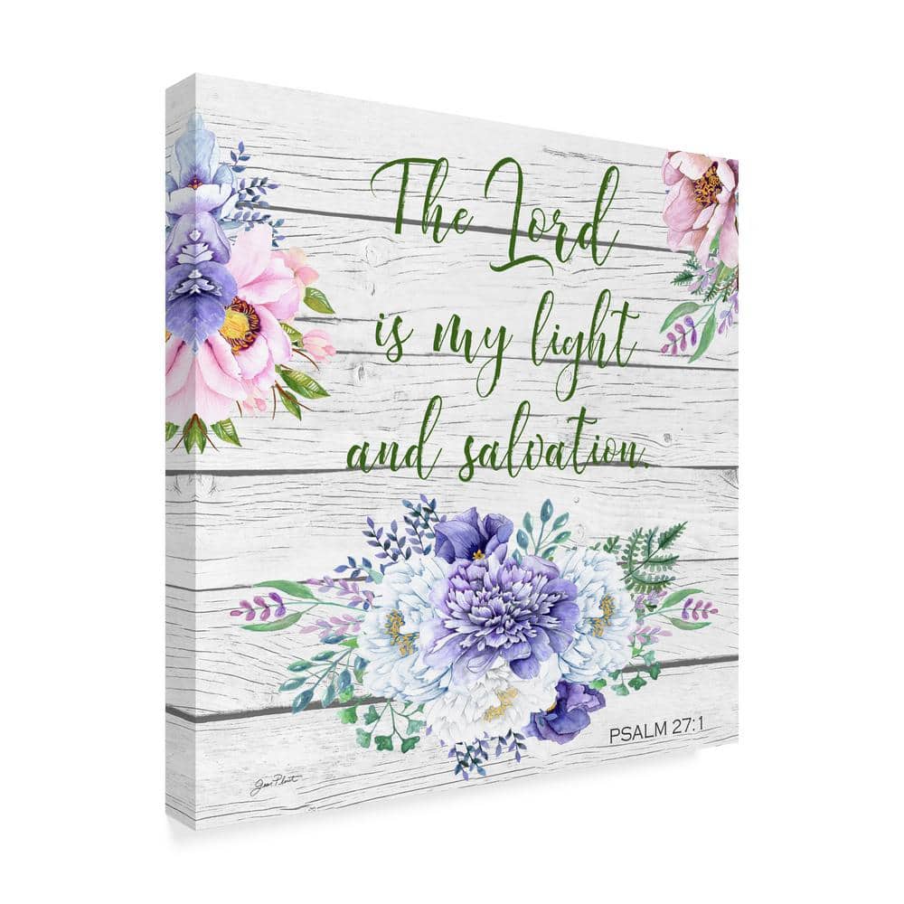 Garden Florals Bible Verse Square Canvas Art in Brown and Beige