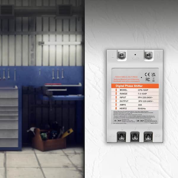 3 Phase Converter-10HP 30A 220V Single Phase to 3 Phase Converter, Digital Phase Shifter for Residential Use