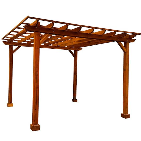 Best Redwood 12 ft. x 12 ft. Pacific Douglas Fir Wood Traditional Pergola