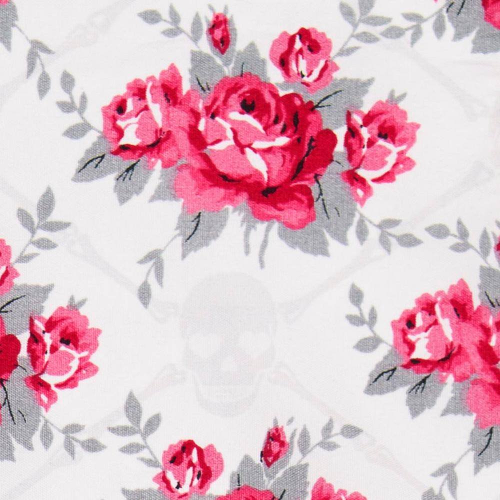 Twin XL Pink Rose Skull Trellis Microfiber Sheet Set