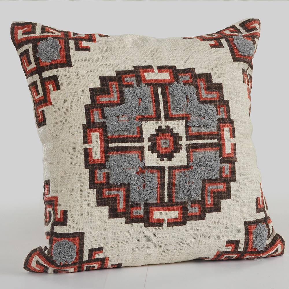 Rustic Medallion Square Throw Pillow Set