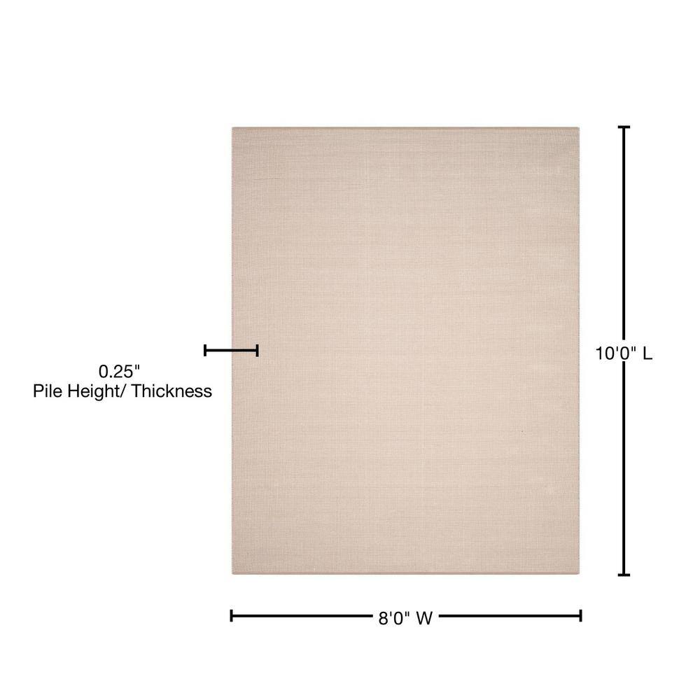 Ivory and Grey Handwoven Cotton 8' x 10' Area Rug