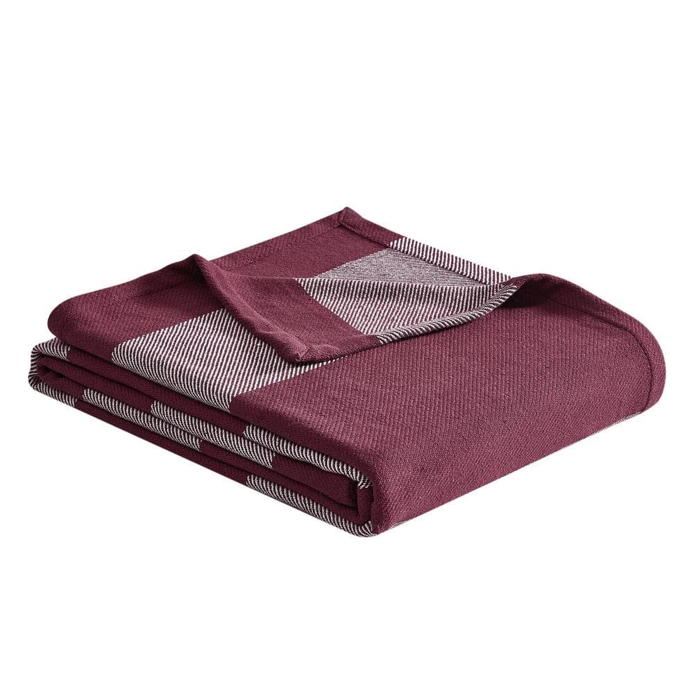 MU Kitchen Classic Cotton Stripe Towel (Cabernet), Red