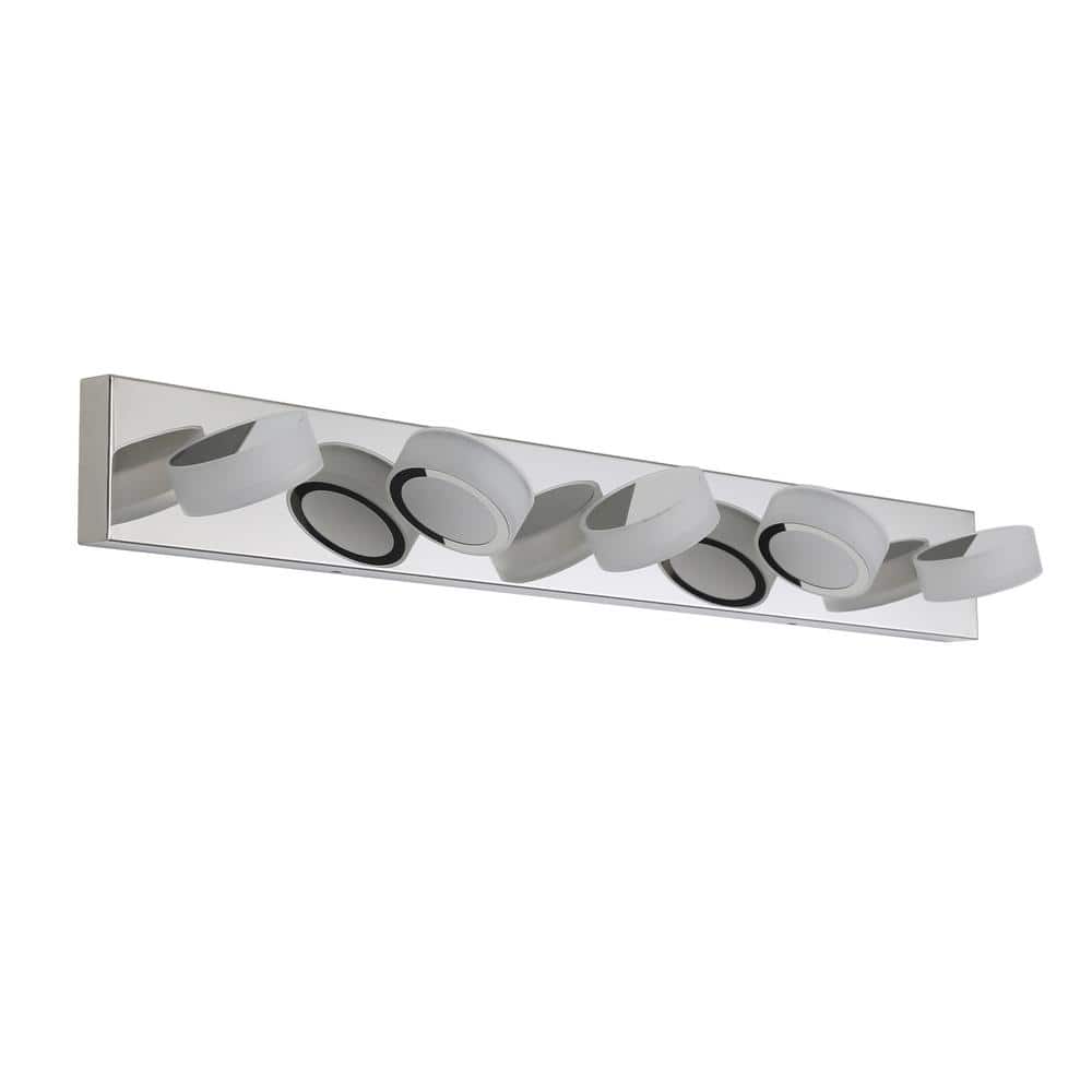 37 in. W 5-Light Vanity Lights Chrome Modern LED Lighting Fixture for Bathroom Over Mirror, 6000K Cool Light price history on PriceWatchPro