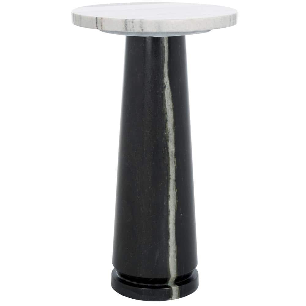 Valentia 10 in. Pink Round Marble End Table - thumbnail 8