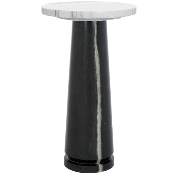 SAFAVIEH Valentia 10 in. White Round Marble End Table