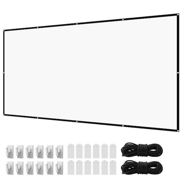 Projector Screen, 150 in. Wall Mounted Projection Dispaly Projector for Family Home Office Theater Portable Moive Canvas