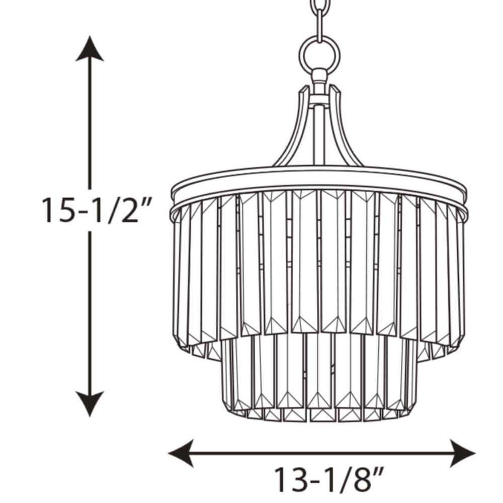 Glimmer Silver Ridge 3-Light Semi-Flush Pendant with Prismatic Glass