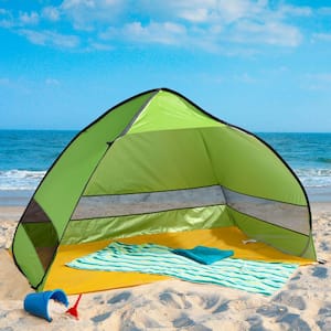 Pop Up Beach Tent with UV Protection and Ventilation Windows Water and Wind Resistant Sun Shelter by Wakeman, Green