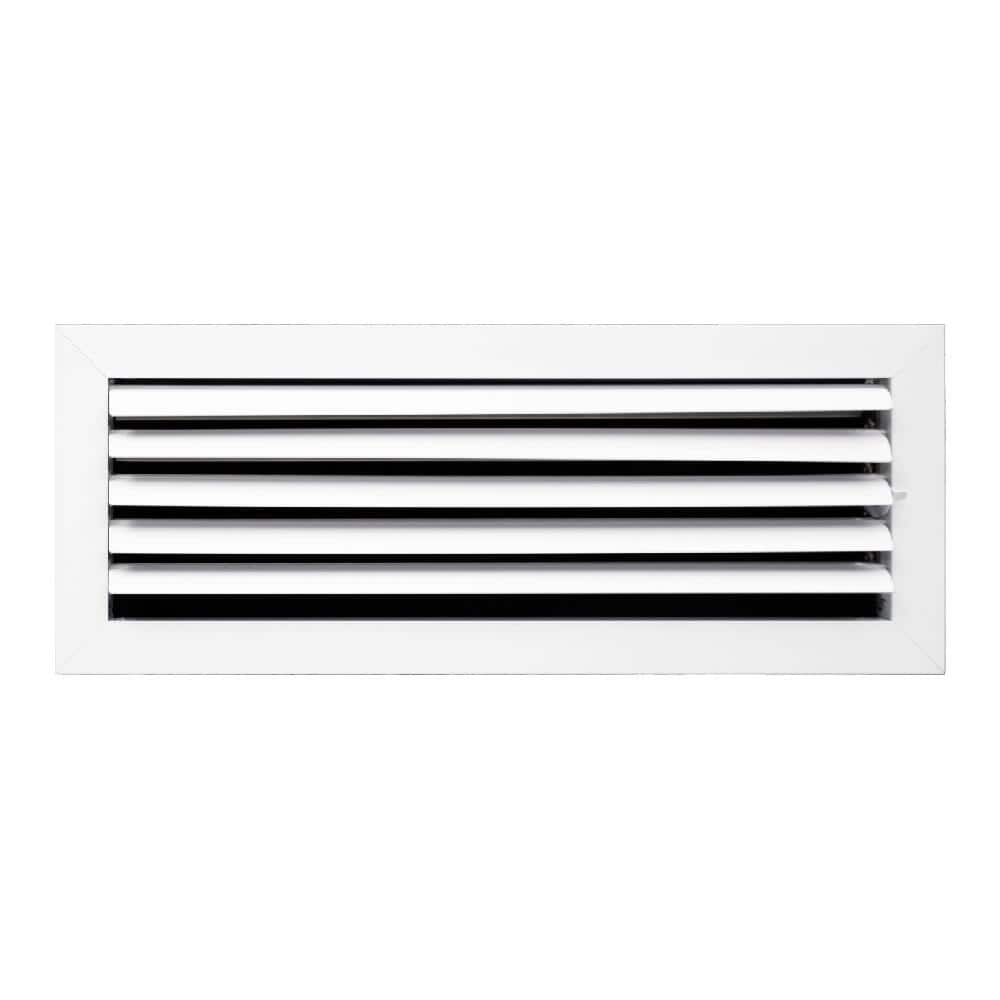 ACLAMINAIRE 18 in. x 6 in. 1-Way Aluminum Ceiling Diffuser in White L ...