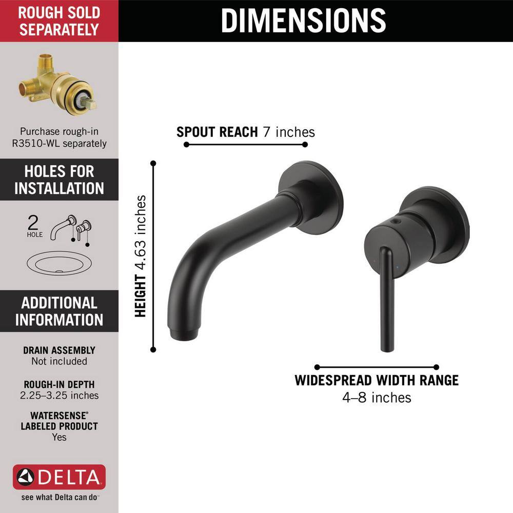 Elysian Bronze 7" Wall-Mounted Modern Bathroom Faucet with Pull-out Spray