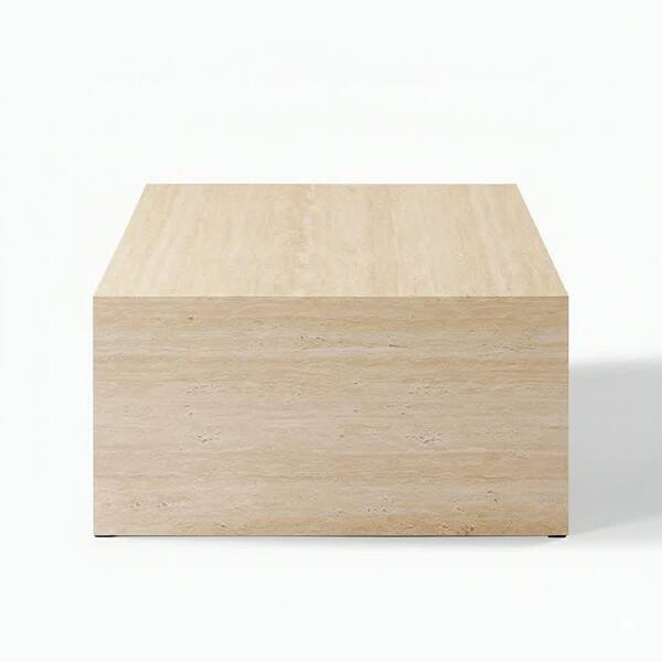Acme Furniture Skye 48 in. Travertine Rectangle Stone Coffee Table