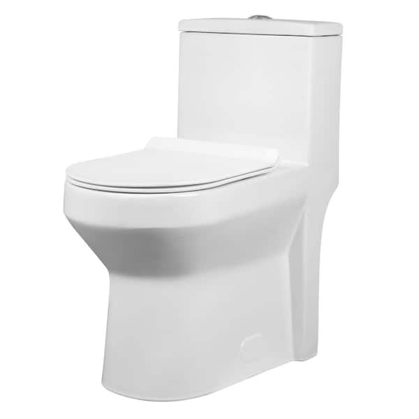 Liberty 1-Piece 1/1.6 GPF Dual Flush Compact ADA Chair Height Round Toilet in White 12 in. Rough In Size, Seat Included