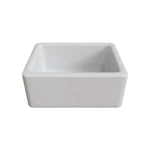 La Toscana Farmhouse Apron-Front Fireclay 24 in. Single Basin Kitchen Sink in White