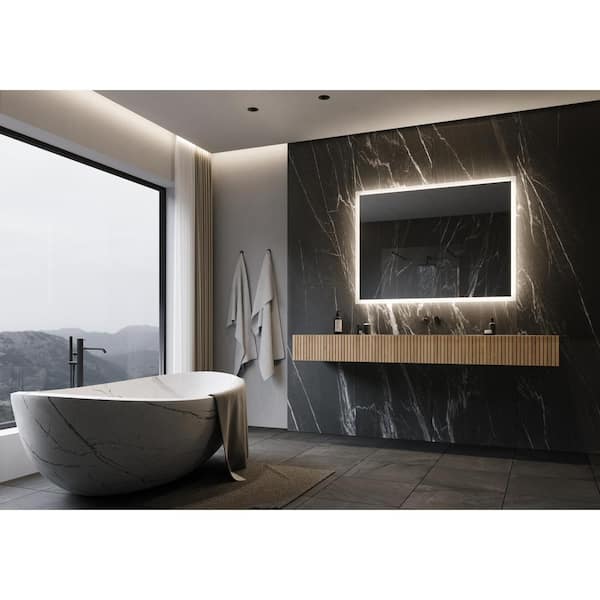 PARIS MIRROR Backlit 48 in. W x 36 in. H Rectangular Frameless Wall Mounted Bathroom Vanity Mirror 3000K LED