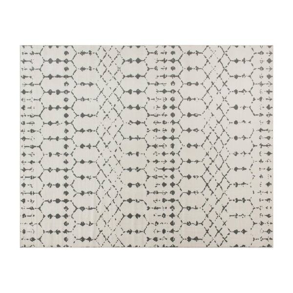 TAYLOR + LOGAN Ivory/Gray 8' x 10' Polyester Area Rug AR487544TAYLH The Home Depot