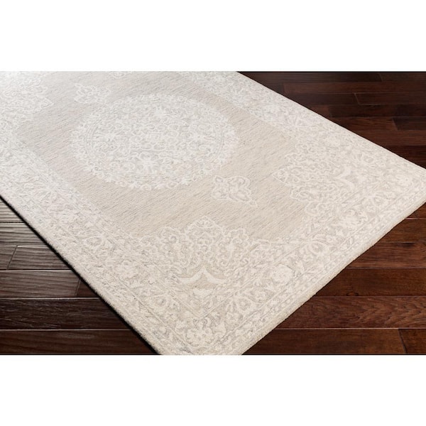 Denji Beige Medallion 6 ft. x 9 ft. Indoor Area Rug