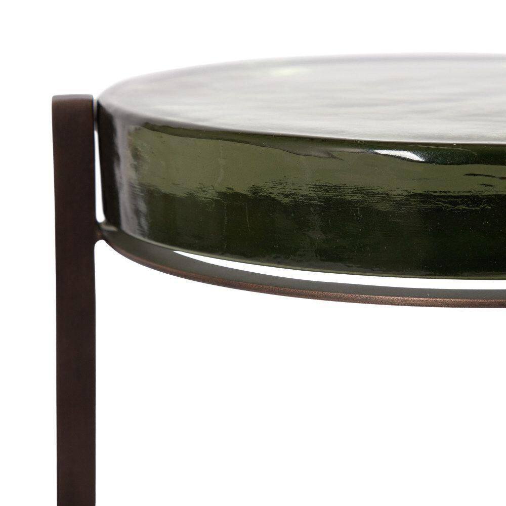 Aguilar 9 in. Green Round Metal End Table - thumbnail 5