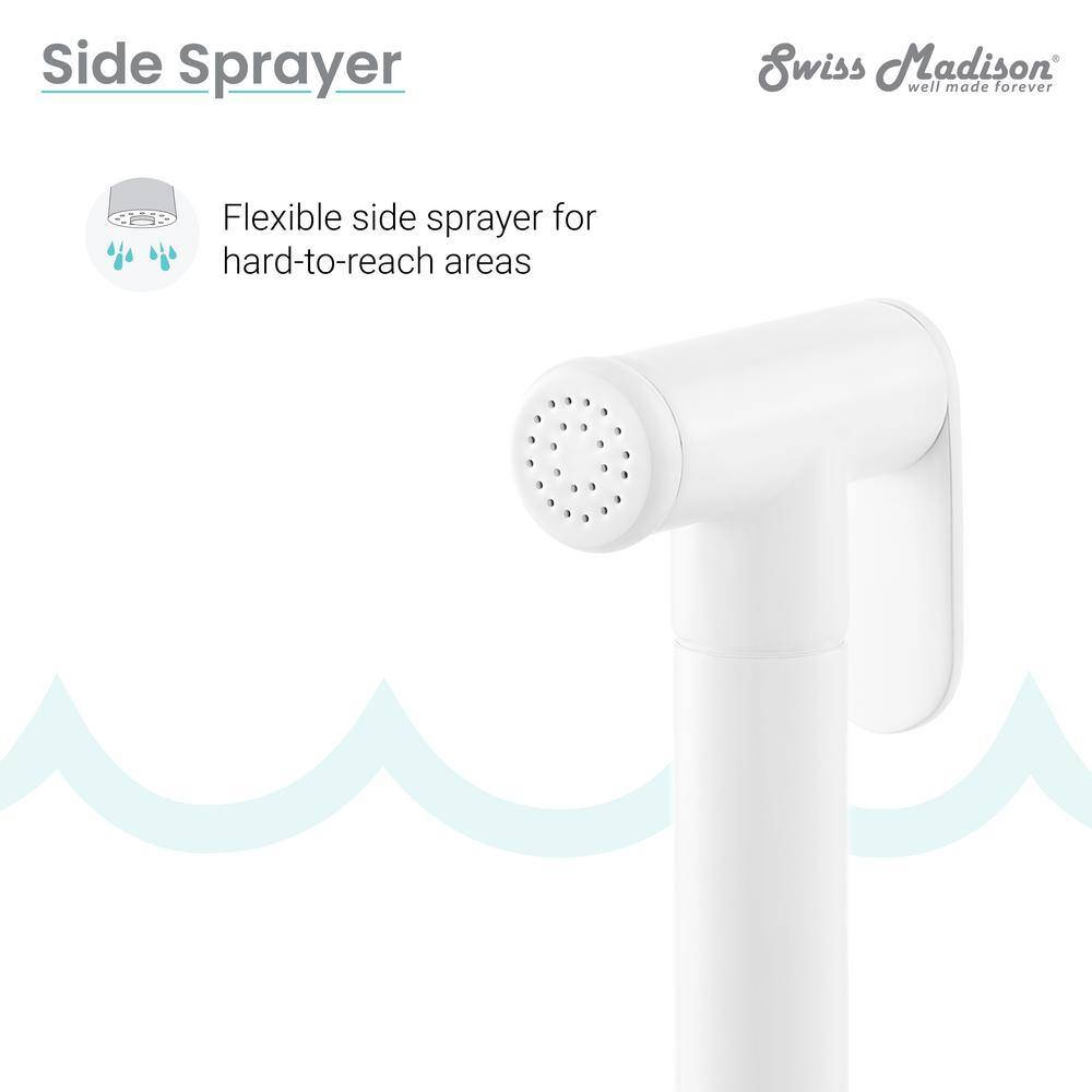 Matte White Nickel Widespread Kitchen Faucet with Side Sprayer