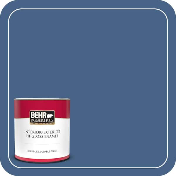 BEHR PREMIUM PLUS 1 qt. #PPU15-04 Mosaic Blue Hi-Gloss Enamel Interior/Exterior Paint & Primer