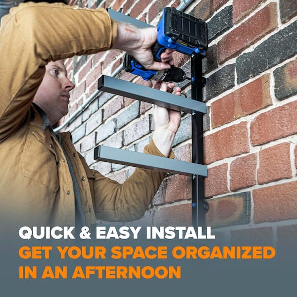 BORA 39.5 in. H x 72 in. W x 12.5 in. D 6-Level Black/Gray Mounted
