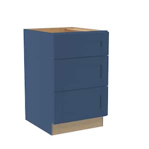 Washington Vessel Blue Plywood Shaker Assembled Base Drawer Kitchen Cabinet Soft Close 21 W in. 24 D in. 34.5 in. H