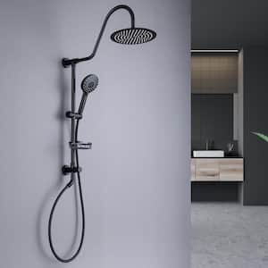 3-Spray Multifunction Deluxe Wall Bar Shower Kit with Hand Shower in Polished Matte Black