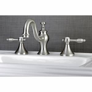 Tudor 8 in. Widespread 2-Handle High-Arc Bathroom Faucet in Brushed Nickel