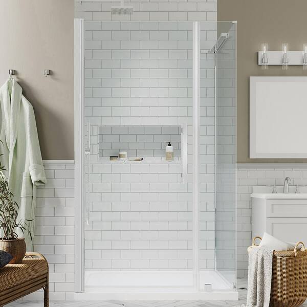 OVE Decors Pasadena 36 in. L x 36 in. W x 72 in. H Corner Shower Kit