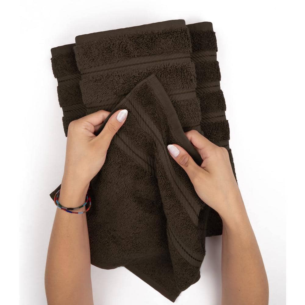 Luxury Brown Turkish Cotton 6-Piece Towel Set
