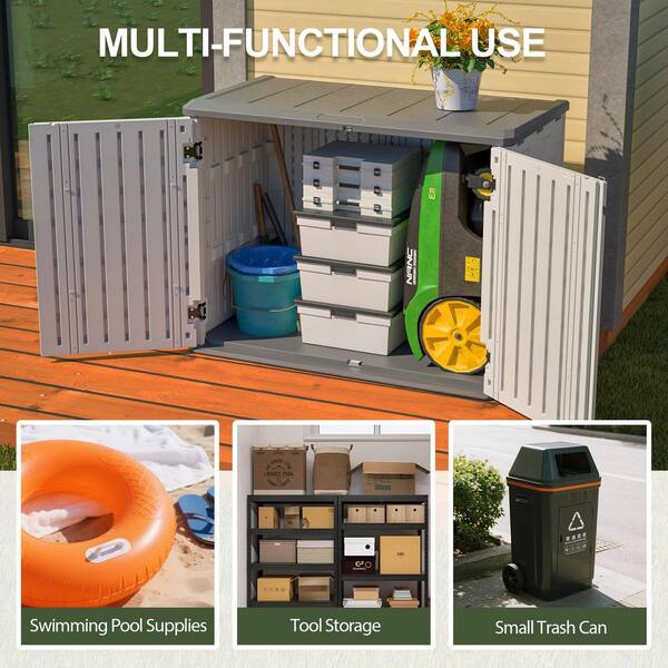 52.3 in. W x 29.7 in. D x 38.9 in. H Horizontal Resin Outdoor