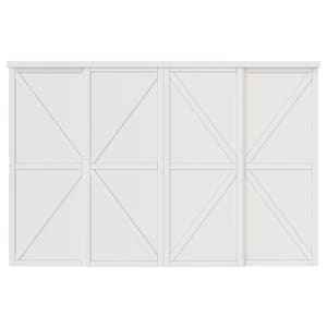 120 in. x 80 in. K Shape White Solid Core Finished MDF Closet Interior Sliding Door with Hardware