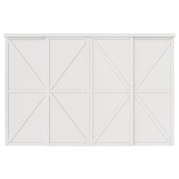 120 in. x 80 in. K Shape White Solid Core Finished MDF Closet Interior Sliding Door with Hardware
