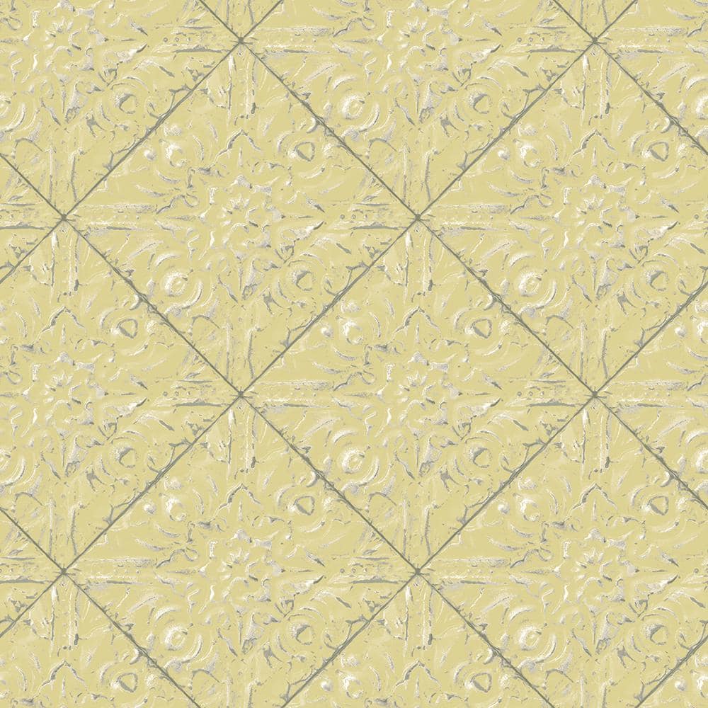 Brandi Yellow Metallic Faux Tile Yellow Paper Strippable Roll (Covers 56.4 sq. ft.) price history on PriceWatchPro