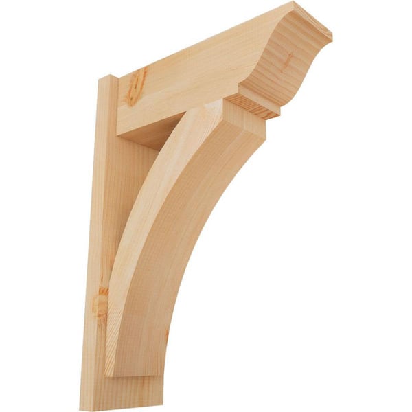 Ekena Millwork 8 in. x 28 in. x 20 in. Thorton Traditional Smooth Douglas Fir Outlooker