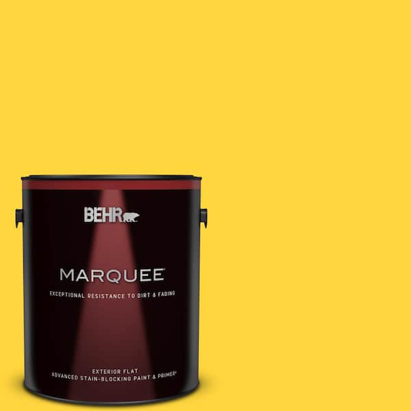 BEHR MARQUEE 1 gal. #380B-6 Lemon Tart Flat Exterior Paint & Primer