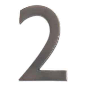 4 in. Dark Aged Copper Floating House Number 2