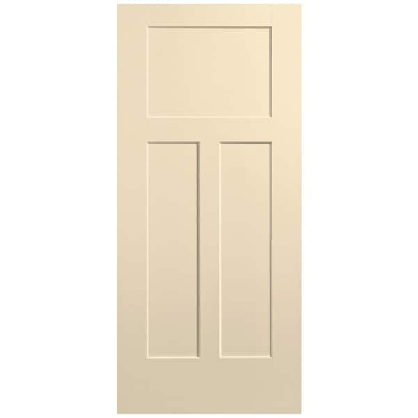 36 in. x 80 in. 3-Panel Winslow Single Bore Hollow Core Golden Haystack Molded Composite Interior Door Slab