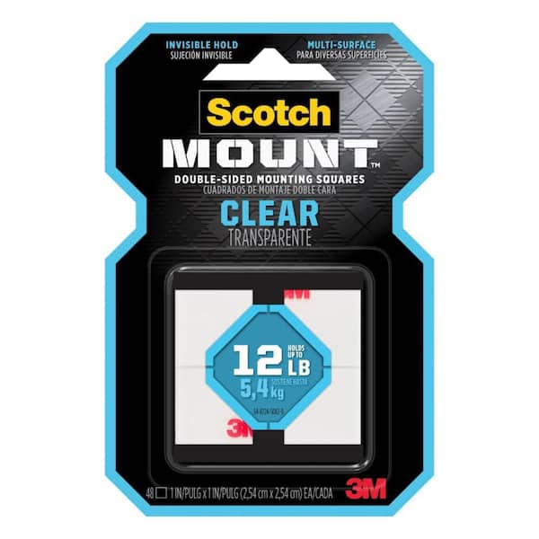 1 in. x 1 in. (2.54 cm x 2.54 cm) Clear Double Sided Mounting Tape Squares