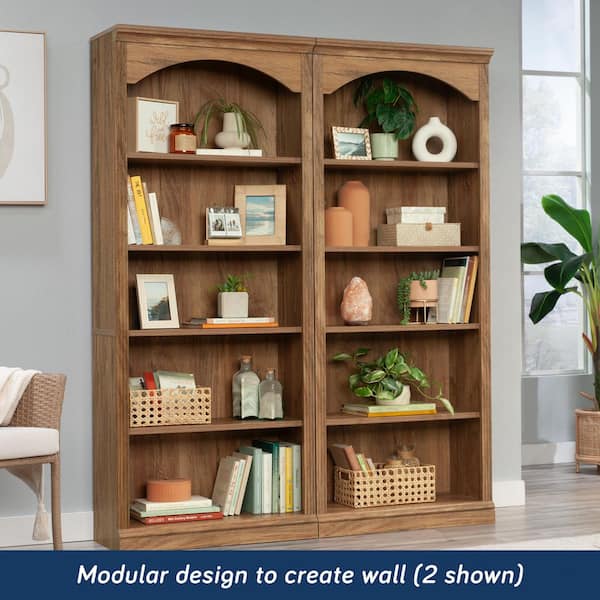 Miscellaneous Storage 71.41 in. Tall Sindoori Mango Finish Particle Board 4-Shelf Bookcase