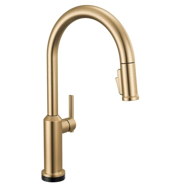 Cordova Touch2O Touchless Gold Champagne Bronze 17.63 in. H Pull Down Sprayer Kitchen Faucet 360° Swivel Spout