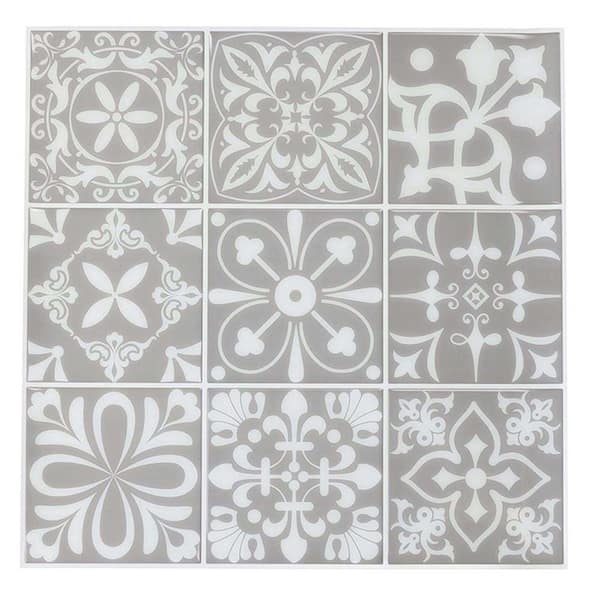 Jeedeson 11.8 in. x 11.8 in. x 0.04 in.Vinyl Peel and Stick Backsplash Tile, Mosaic Wall Tiles, 10 Pack 9.7 Sq. Ft.