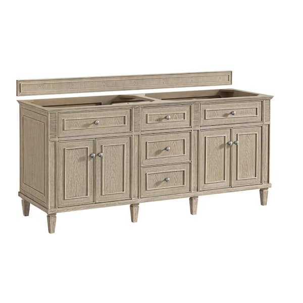James Martin Vanities Lorelai 71.88 in. W x 23.5 in. D x 32.88 in. H Bath Vanity Cabinet without Top in Whitewashed Oak