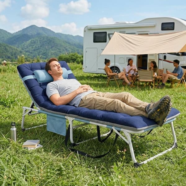 BOZTIY Face Down Tanning Chair w/ Face Arm Hole 5-Position Chaise