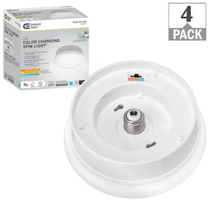 Spin Light 7 in. Closet Rated Selectable CCT LED Flush Mount Laundry Room Hallway Stairway Lighting (4-Pack)